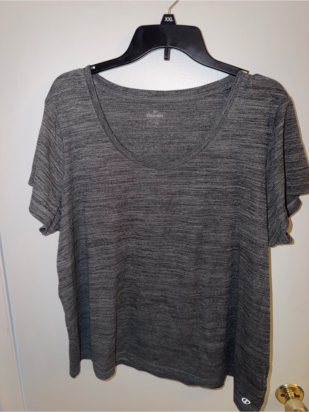 Spalding Heathered Charcoal Short-Sleeve V-Neck Tee